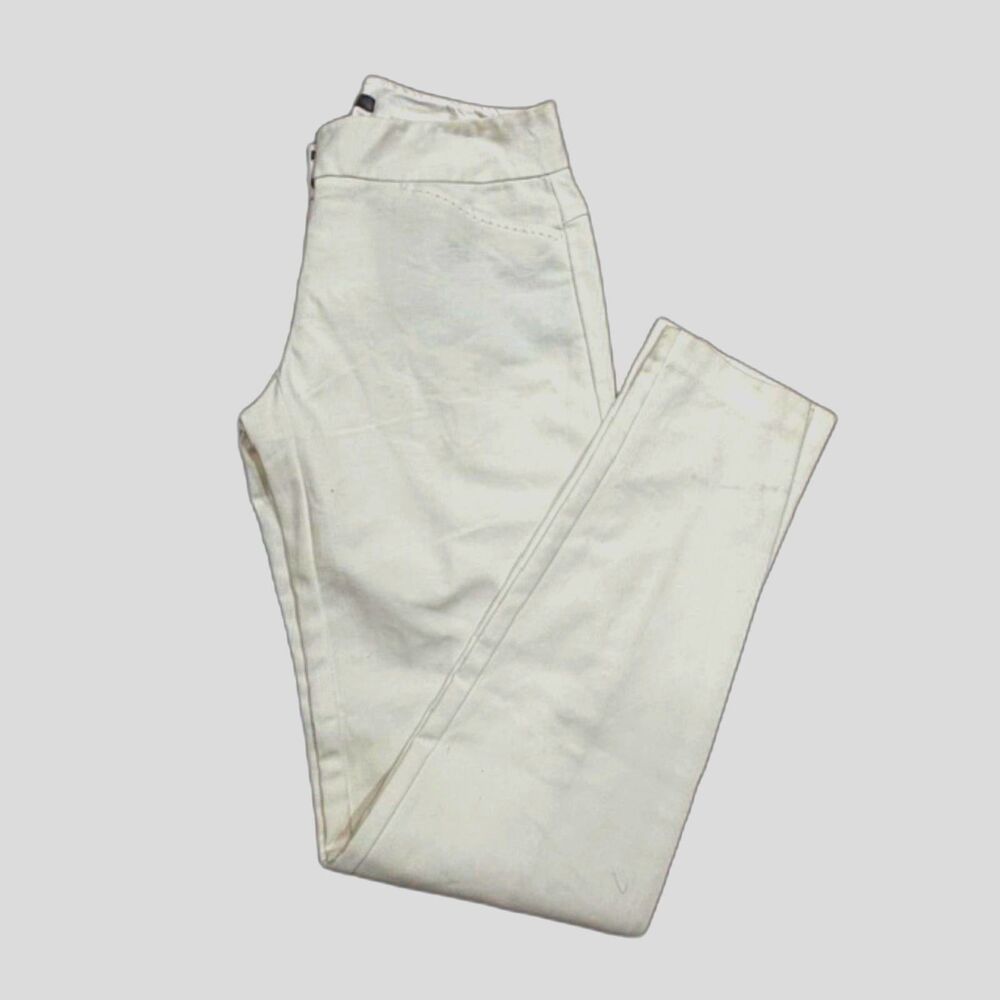Tahari White Slim Fit Pants Size 2 Stretch Casual Work